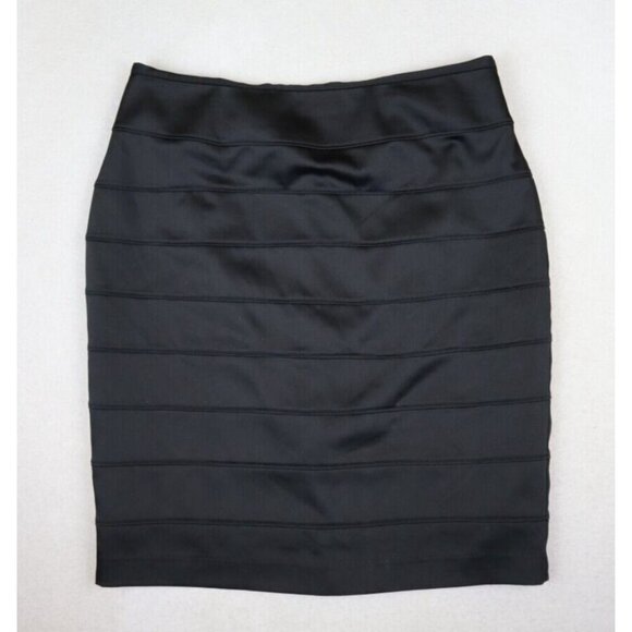 APT. 9 - WOMEN'S BLACK BANDED PENCIL SKIRT - SIZE 8 - Picture 2 of 7